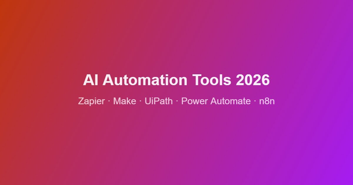 AI automation tools comparison 2026 Zapier Make UiPath Power Automate