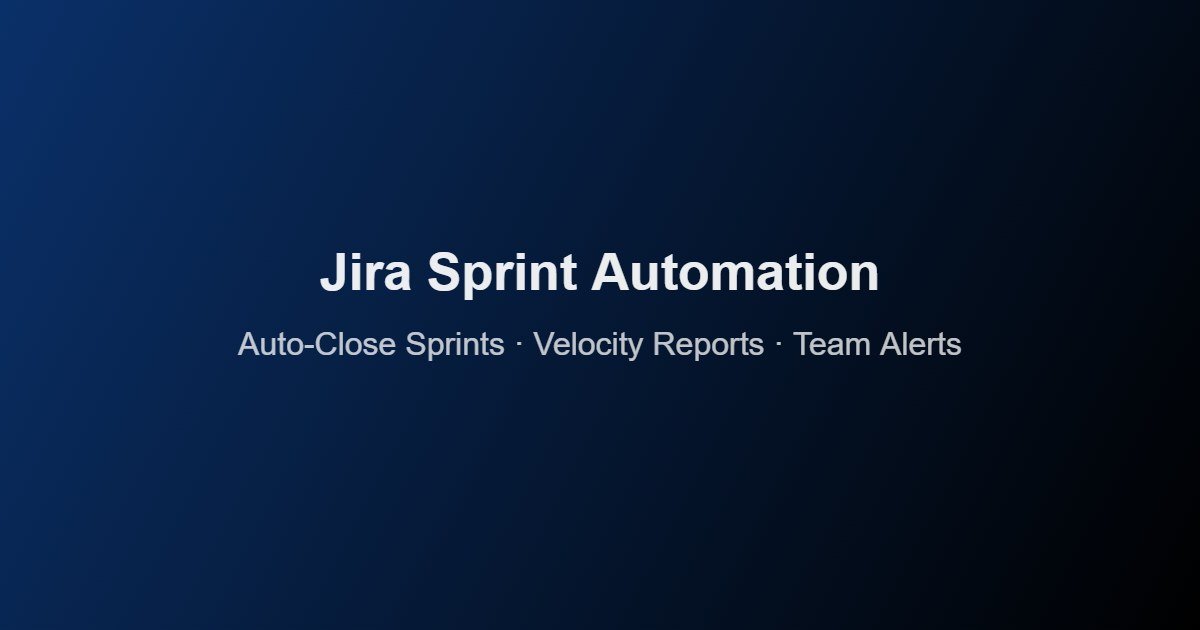 Jira sprint automation for velocity tracking and automatic sprint closure